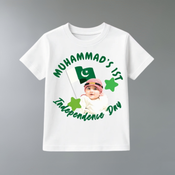 Custom Name with Picture Baby Shirt round | Azadi Shirt